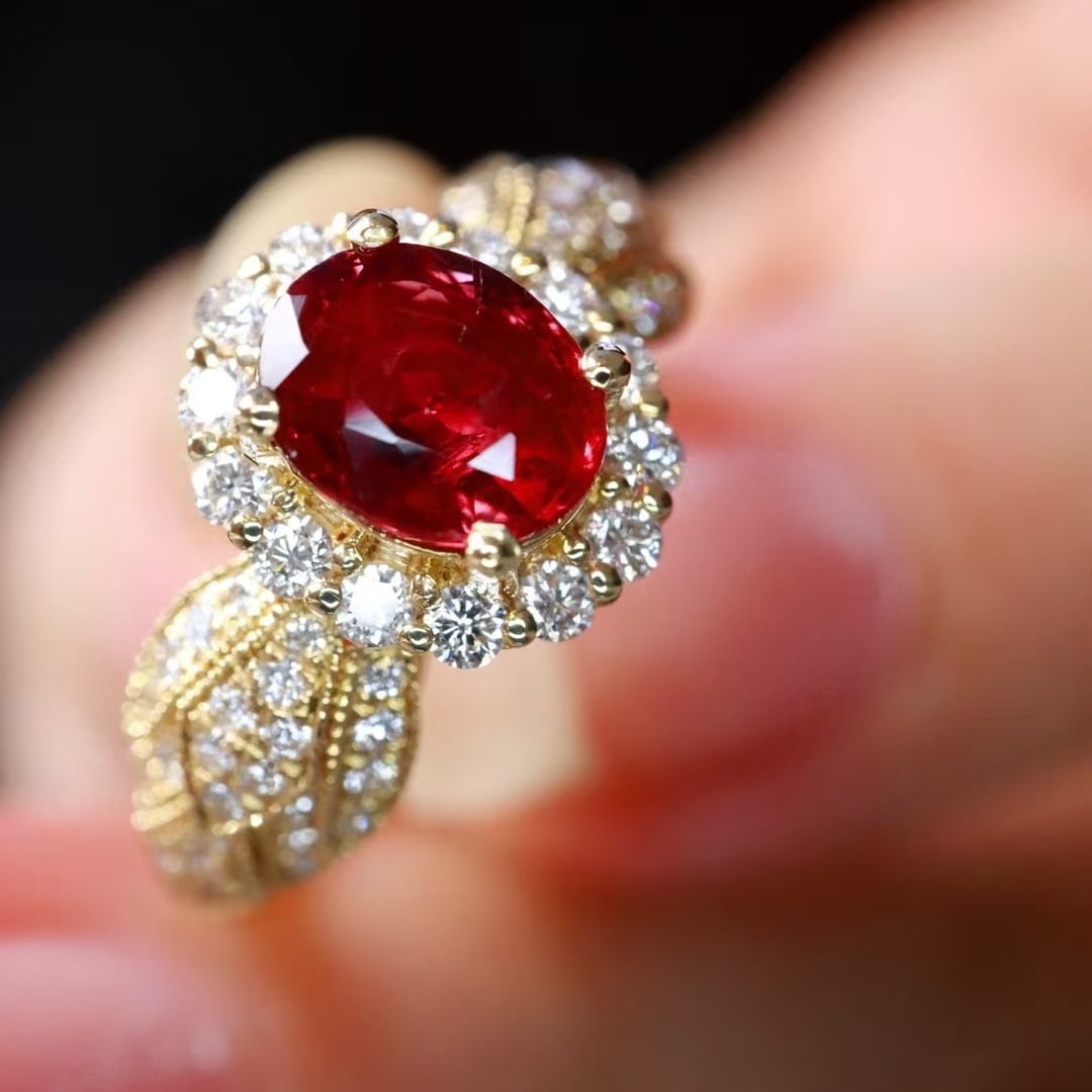 14k Gold 1.57 Ctw Natural Ruby & Diamond Ring - 6