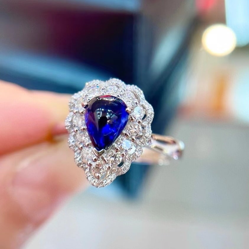 14k Gold 1.38 Ctw Natural Sapphire & Diamond Ring - 5