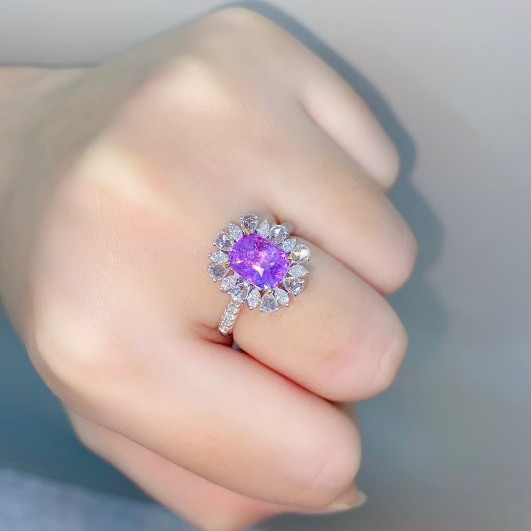 14k Gold 3.0 Ctw Natural Sapphire & Diamond Ring - 2