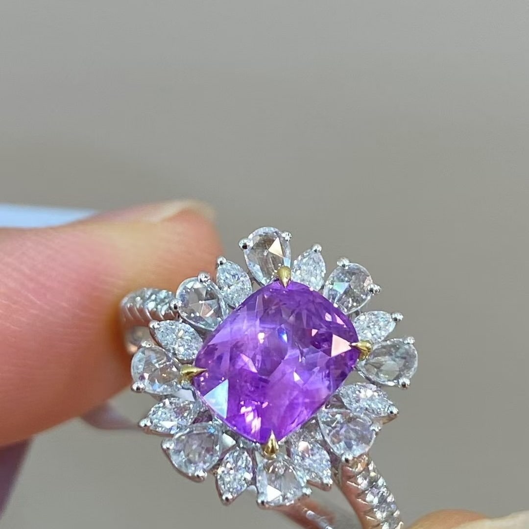 14k Gold 3.0 Ctw Natural Sapphire & Diamond Ring - 4
