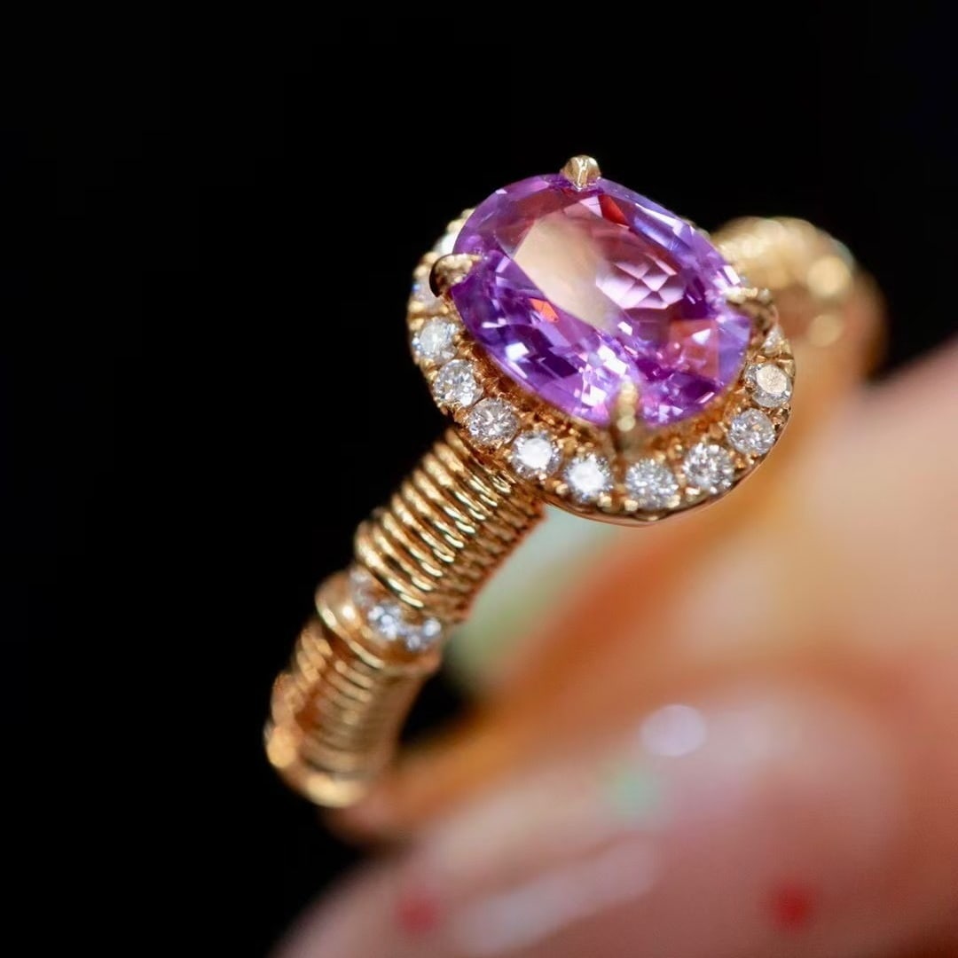 14k Gold 1.27 Ctw Natural Sapphire & Diamond Ring - 4