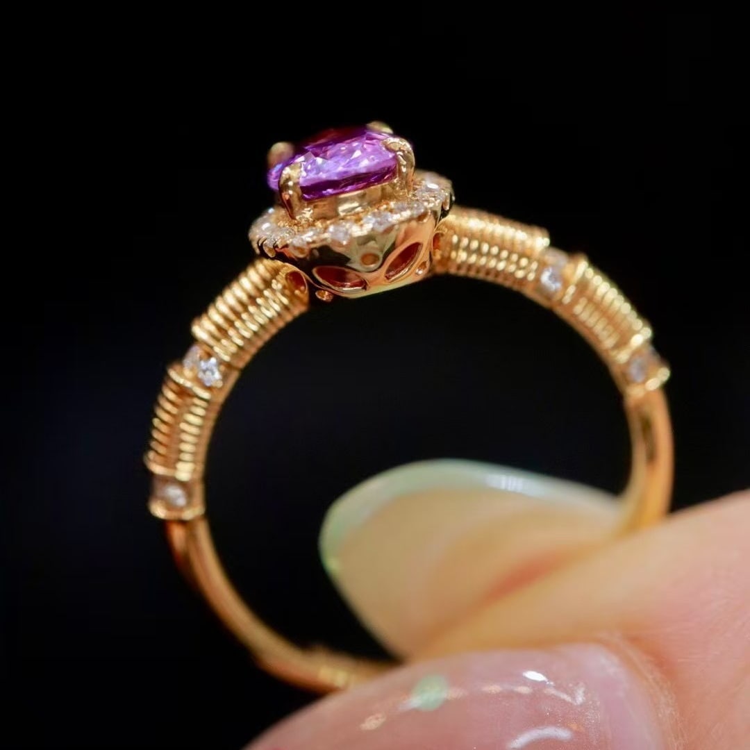14k Gold 1.27 Ctw Natural Sapphire & Diamond Ring - 5