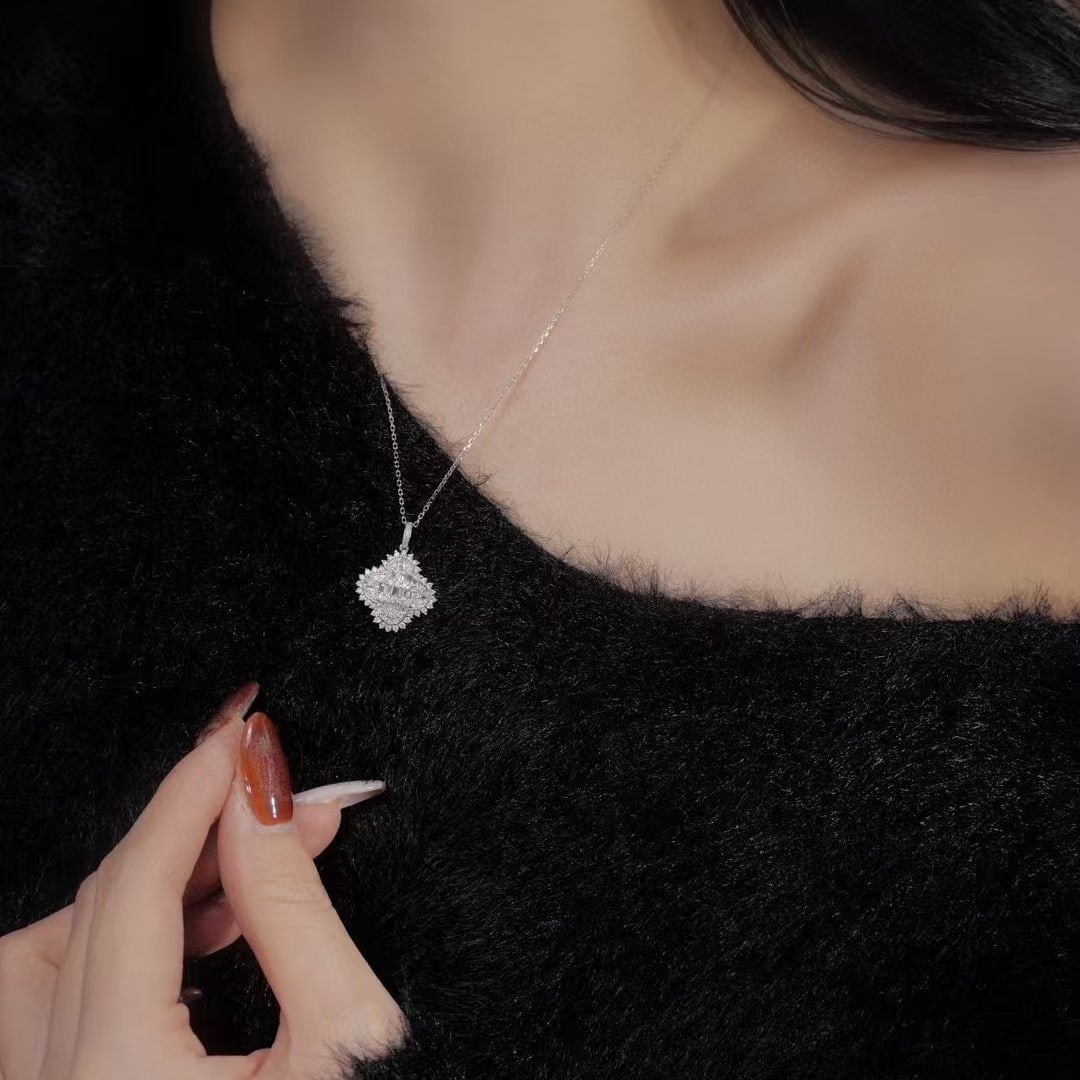 14k Gold 0.75 Ct Natural H Diamond Necklace - 3