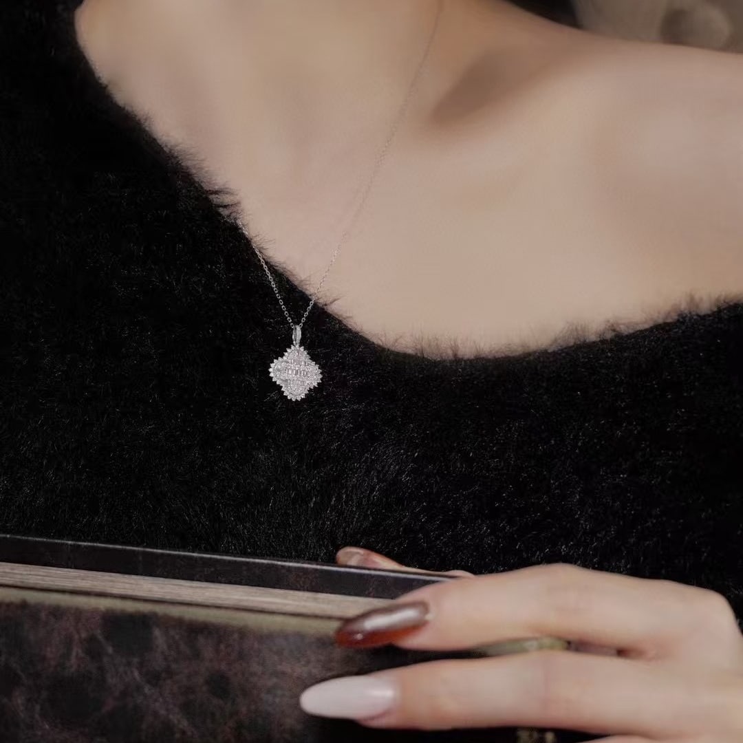 14k Gold 0.75 Ct Natural H Diamond Necklace - 4