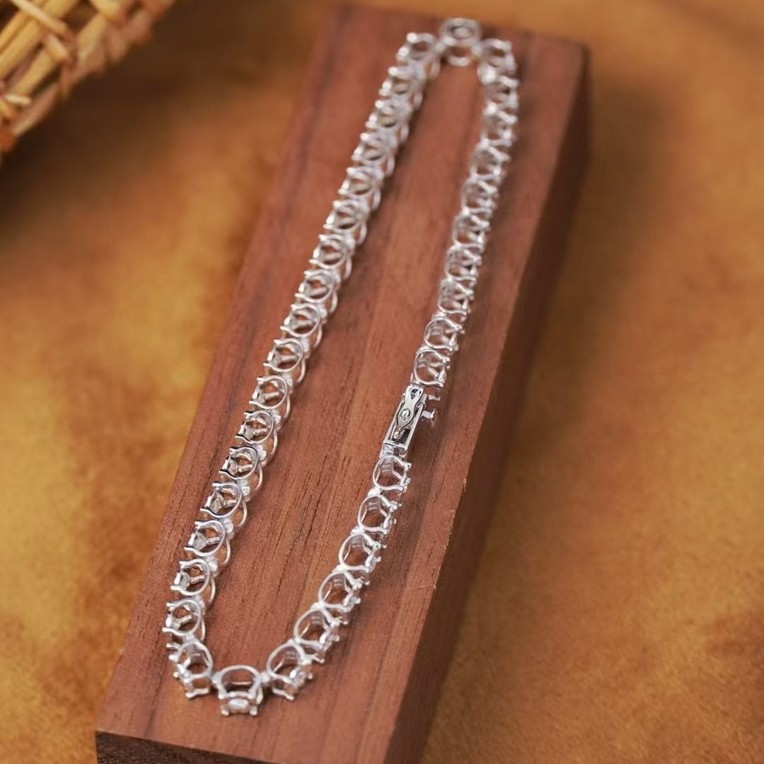 14k Gold 1 Ct Natural H Diamond Bracelet - 2