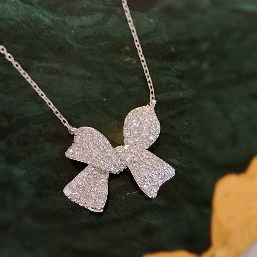 14k Gold 0.43 Ct Natural H Diamond Necklace - 3