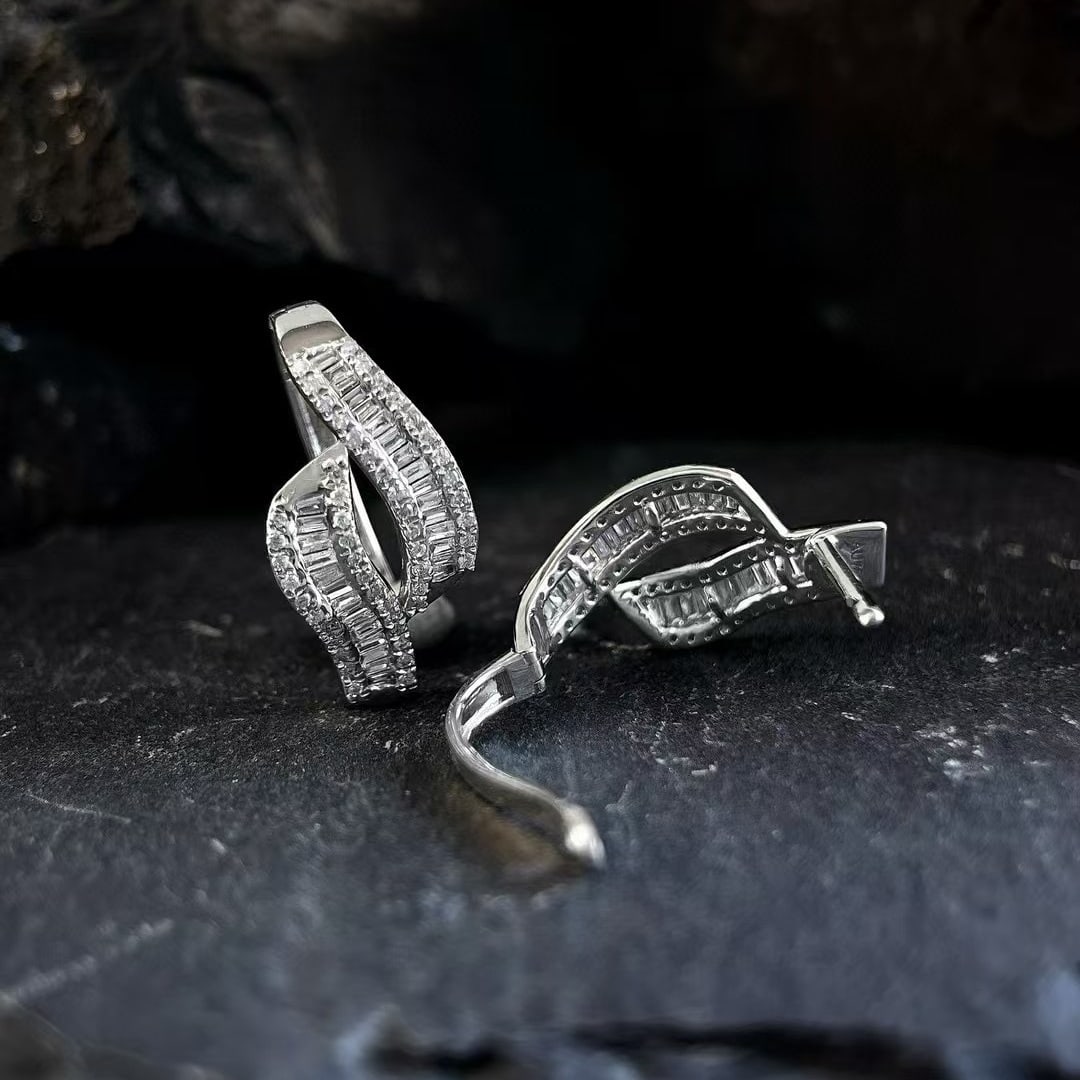14k Gold 0.7 Ct Natural H Diamond Earrings - 4
