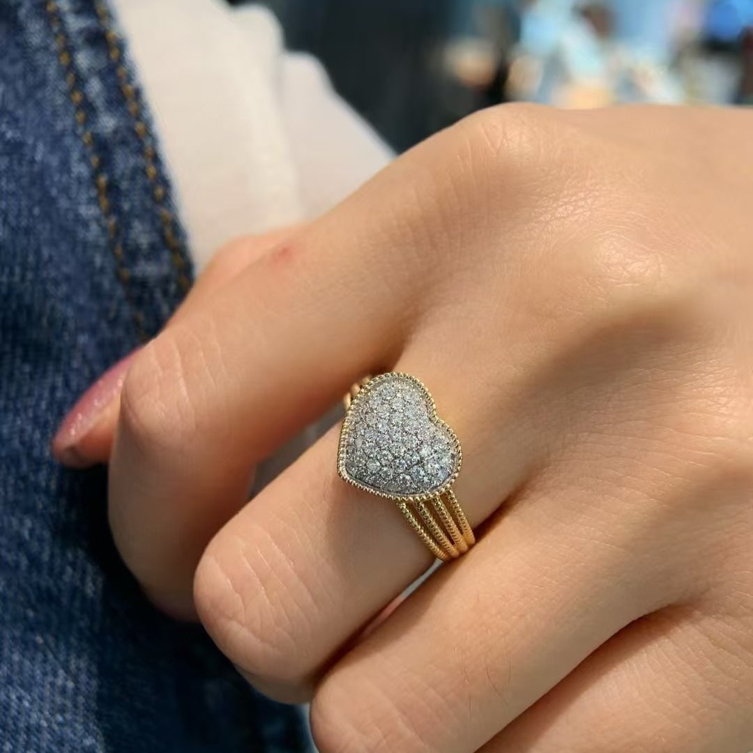 14k Gold 0.48 Ct Natural H Diamond Ring - 2