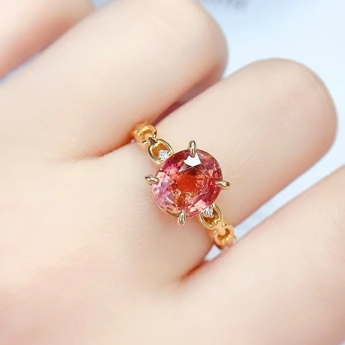 14k Gold 2.82 Ct Natural Tourmaline & Diamond Ring - 5