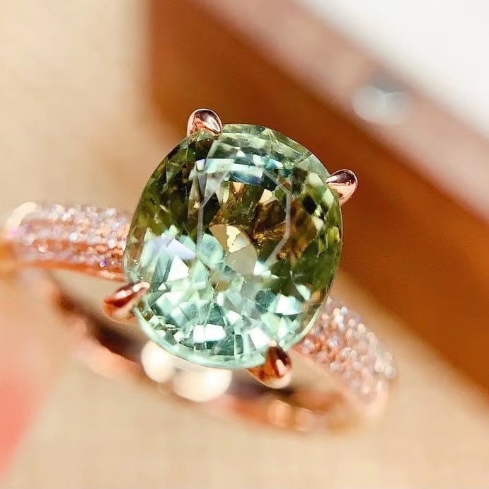 14k Gold 3.6 Ct Natural Tourmaline & Diamond Ring - 2