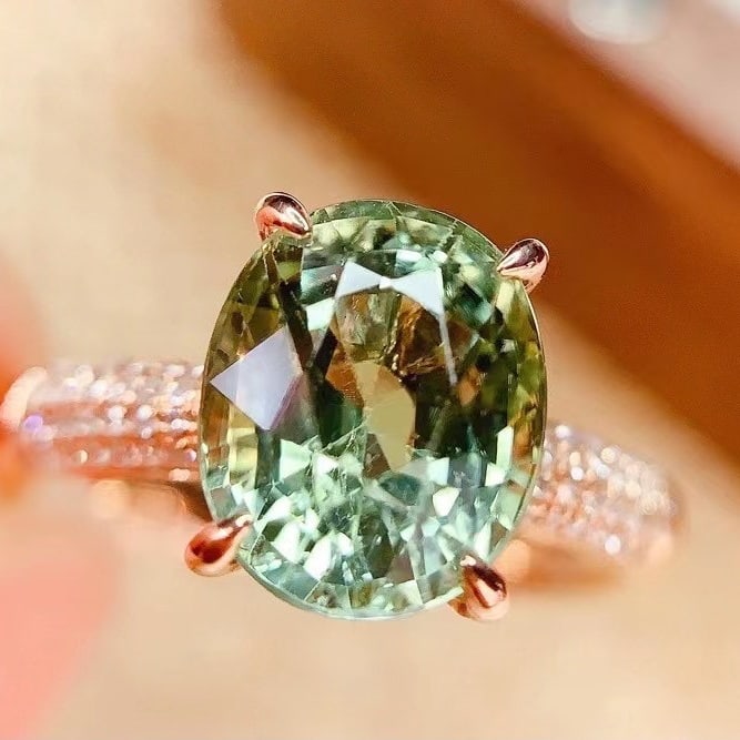 14k Gold 3.6 Ct Natural Tourmaline & Diamond Ring - 3