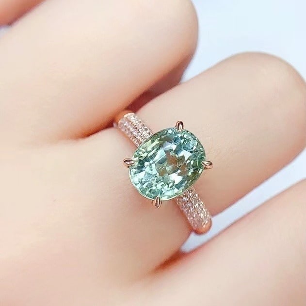 14k Gold 3.6 Ct Natural Tourmaline & Diamond Ring - 5