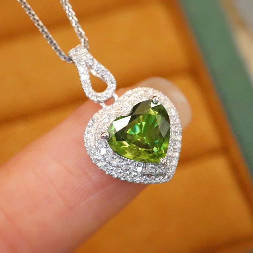 14k Gold 1.70 Ctw Natural Sapphire & Diamond Pendant( Without Chain ) - 3