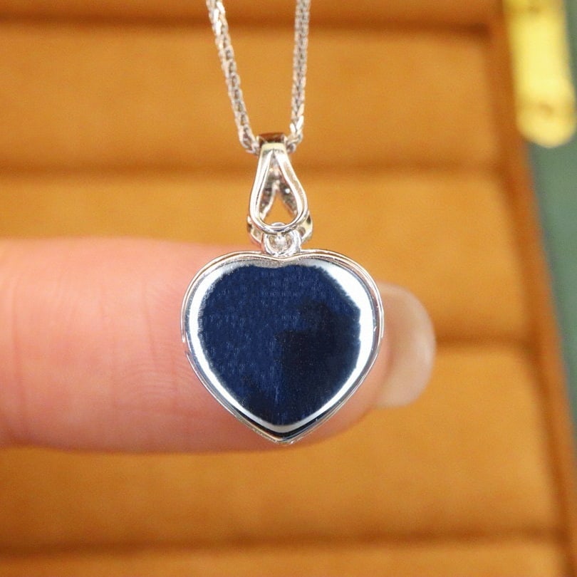 14k Gold 1.70 Ctw Natural Sapphire & Diamond Pendant( Without Chain ) - 4
