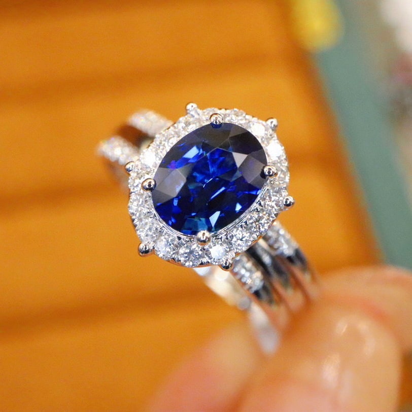 14k Gold 1.63 Ctw Natural Sapphire & Diamond Ring - 2