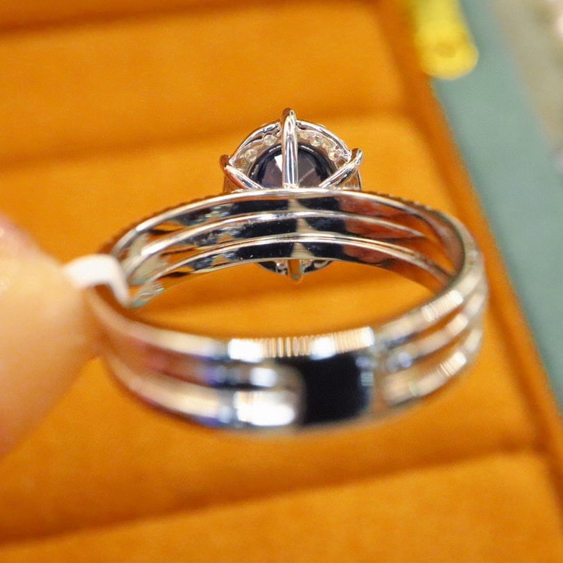 14k Gold 1.63 Ctw Natural Sapphire & Diamond Ring - 6