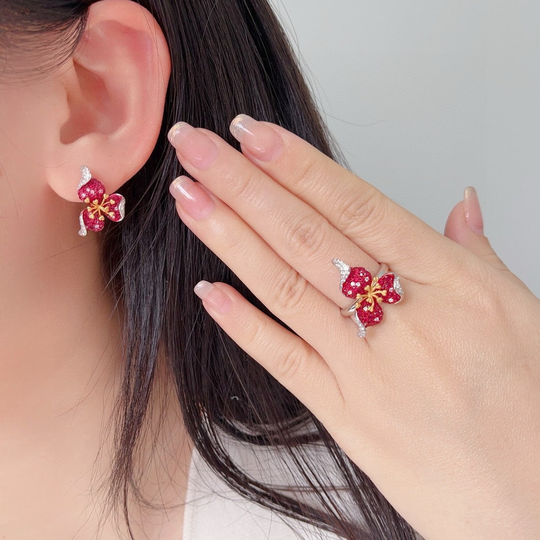 14k Gold 1.57 Ctw Natural Ruby & Diamond Earrings - 3
