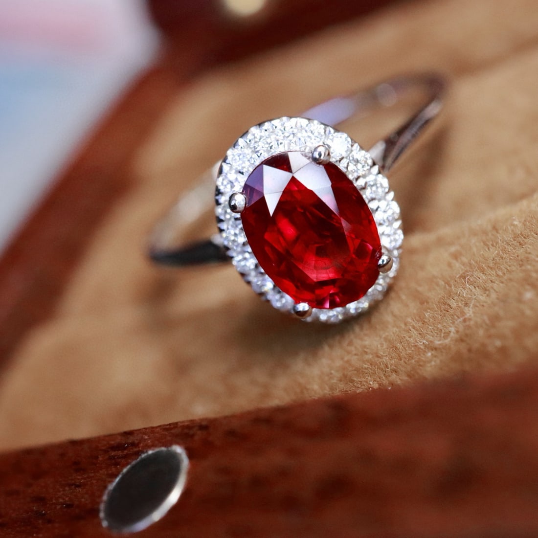 14k Gold 0.68 Ctw Natural Ruby & Diamond Ring - 2