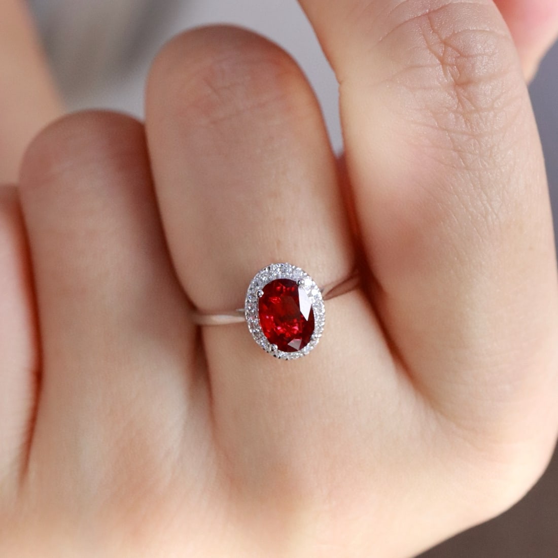 14k Gold 0.68 Ctw Natural Ruby & Diamond Ring - 5
