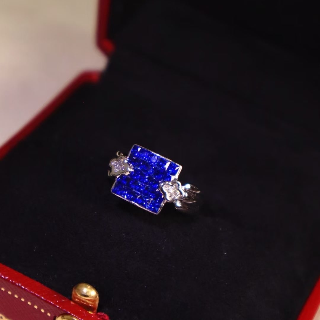 14k Gold 1.21 Ctw Natural Sapphire & Diamond Ring - 4