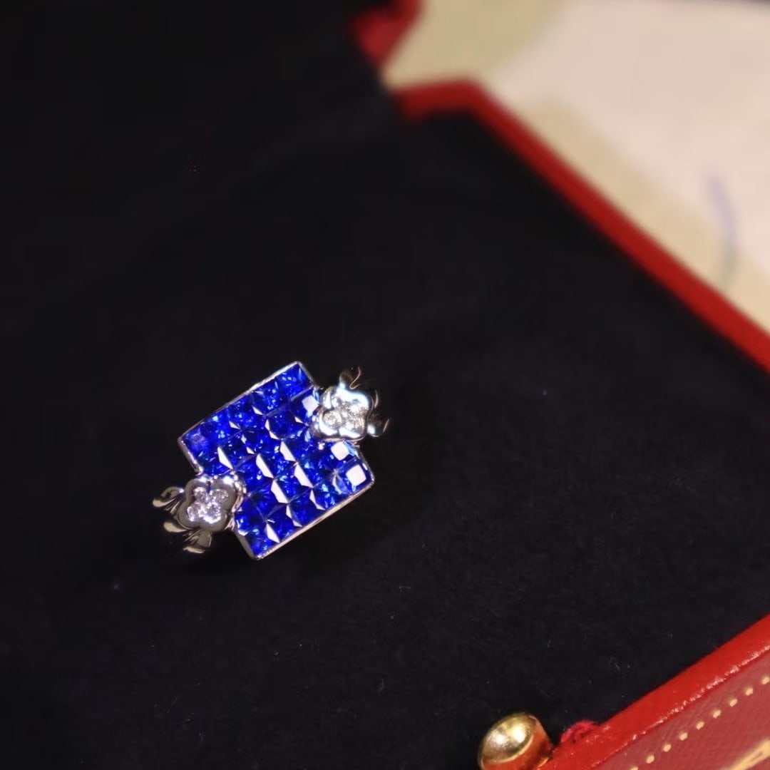 14k Gold 1.21 Ctw Natural Sapphire & Diamond Ring - 5