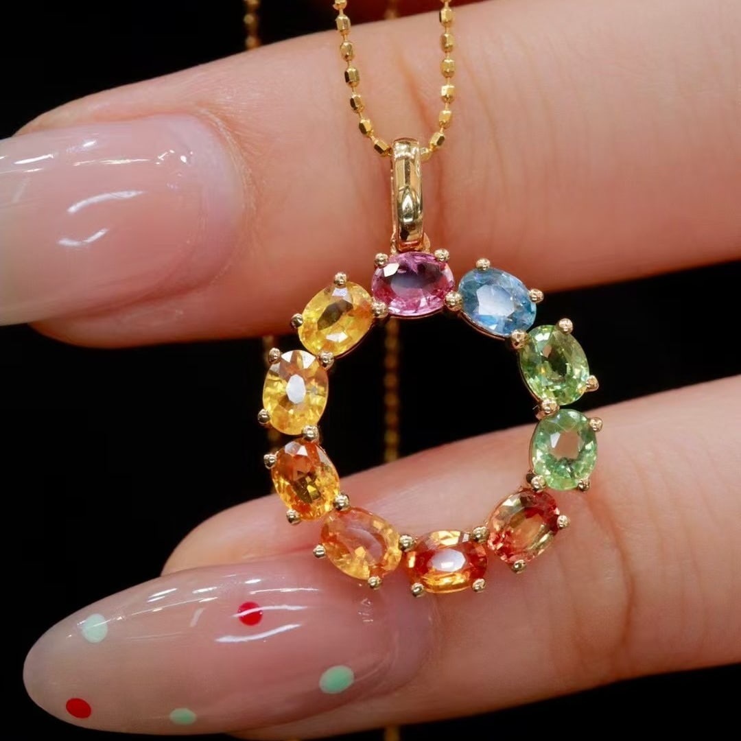 14k Gold 2.6 Ct Natural Sapphire Necklace - 4