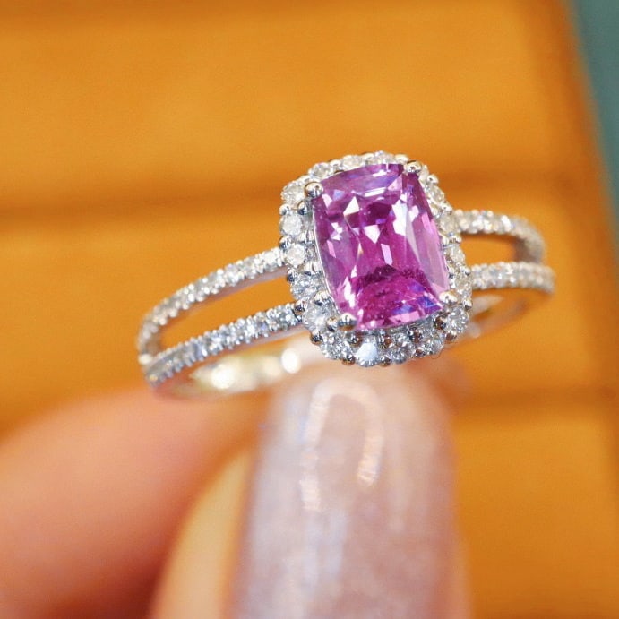 14k Gold 1.44 Ctw Natural Sapphire & Diamond Ring - 3