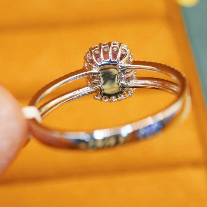 14k Gold 1.44 Ctw Natural Sapphire & Diamond Ring - 4