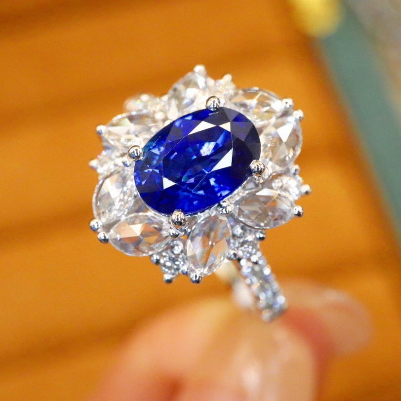 14k Gold 2.15 Ctw Natural Sapphire & Diamond Ring - 2