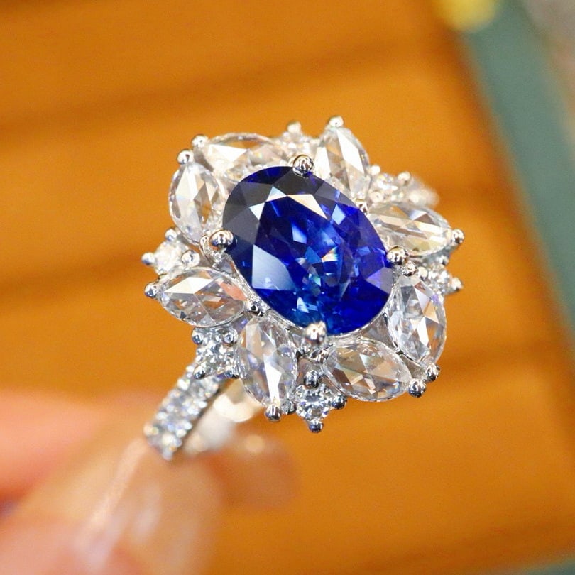 14k Gold 2.15 Ctw Natural Sapphire & Diamond Ring - 3