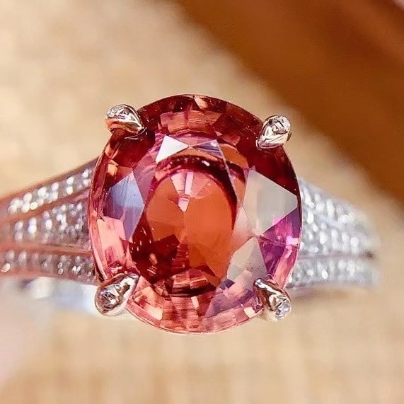 14k Gold 3.36 Ct Natural Tourmaline & Diamond Ring - 4