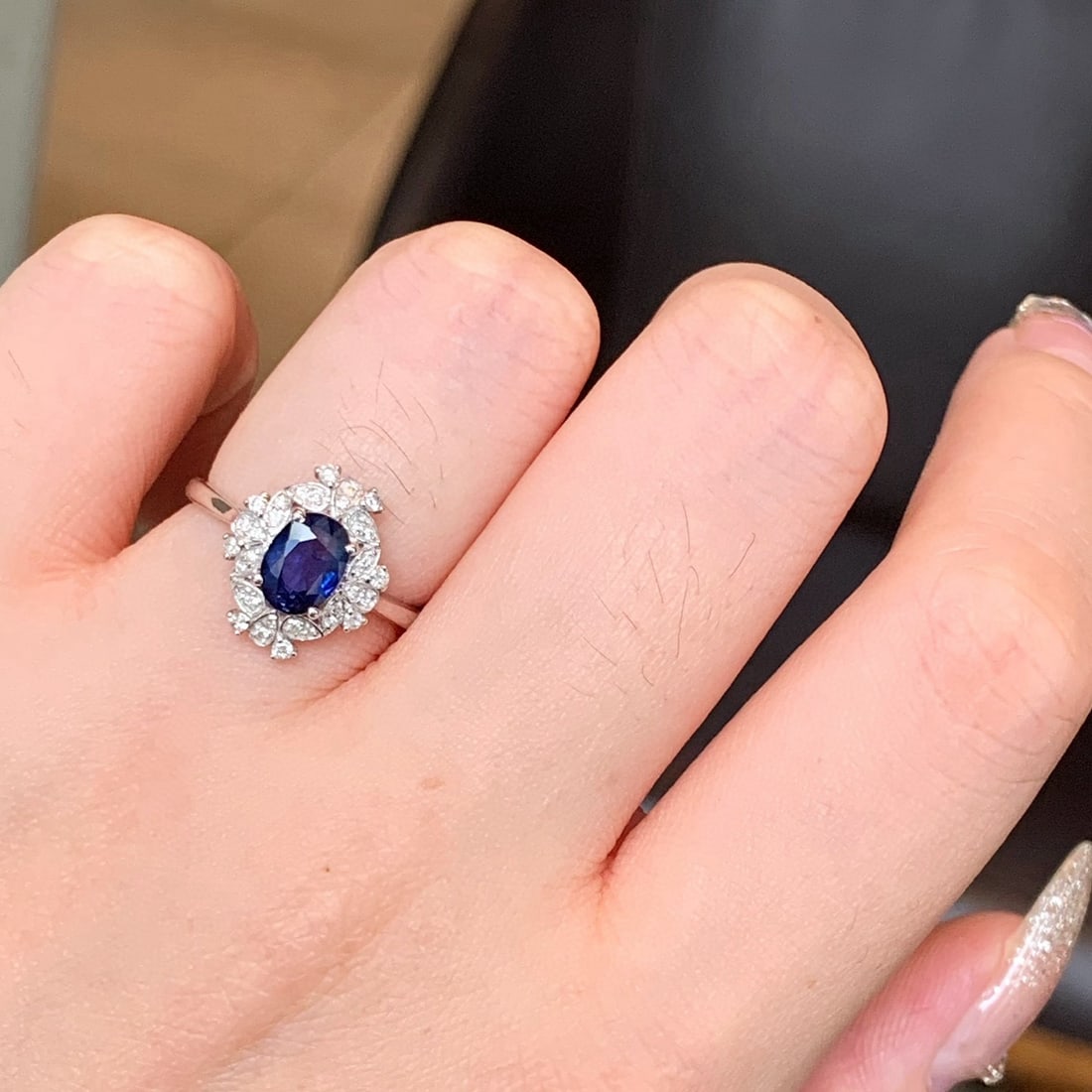 14k Gold 1.43 Ctw Natural Sapphire & Diamond Ring - 2