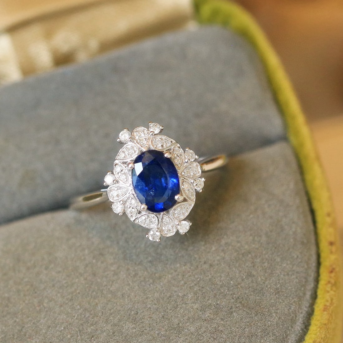 14k Gold 1.43 Ctw Natural Sapphire & Diamond Ring - 5