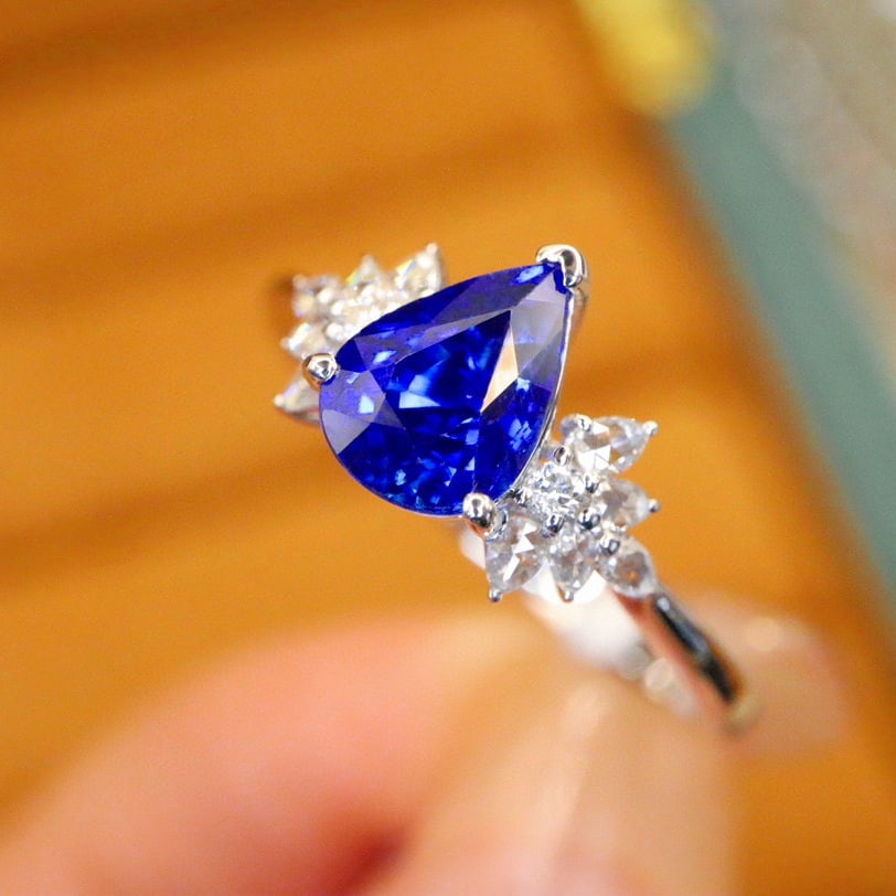 14k Gold 1.34 Ctw Natural Sapphire & Diamond Ring - 2