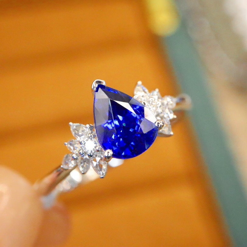 14k Gold 1.34 Ctw Natural Sapphire & Diamond Ring - 3