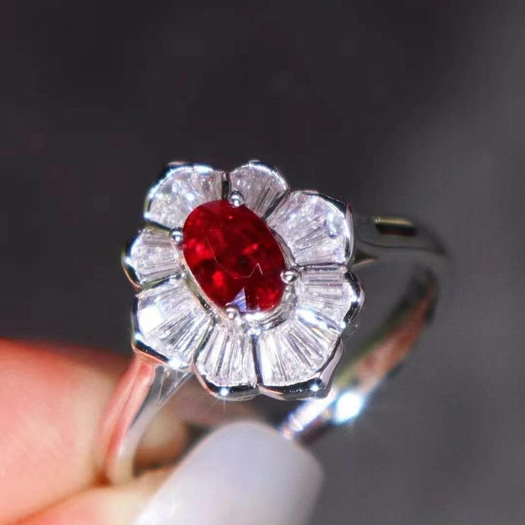 14k Gold 1.52 Ctw Natural Ruby & Diamond Ring - 2
