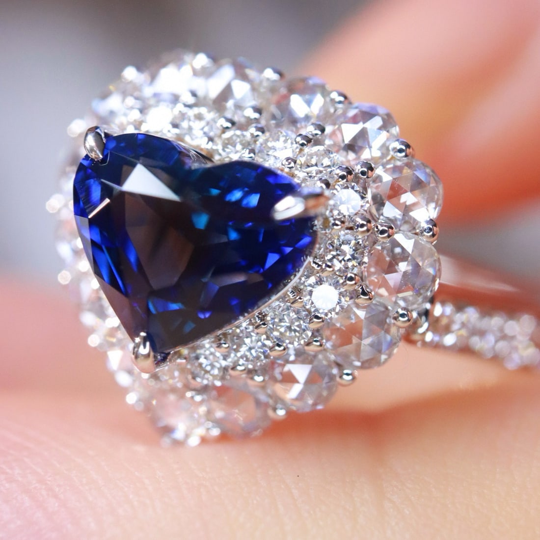 14k Gold 1.99 Ctw Natural Sapphire & Diamond Ring - 2