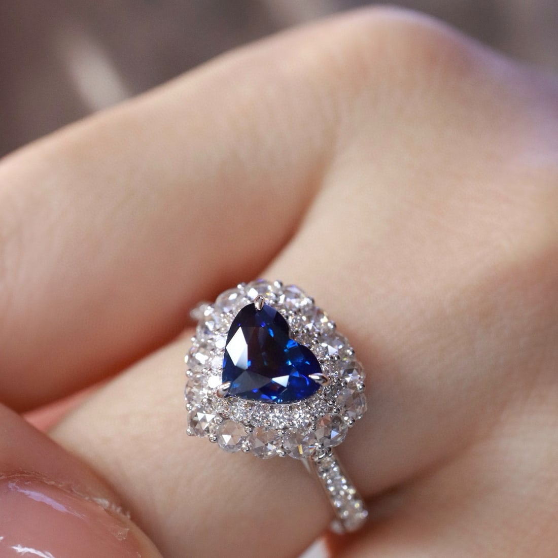 14k Gold 1.99 Ctw Natural Sapphire & Diamond Ring - 5