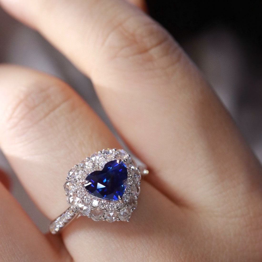 14k Gold 1.99 Ctw Natural Sapphire & Diamond Ring - 6