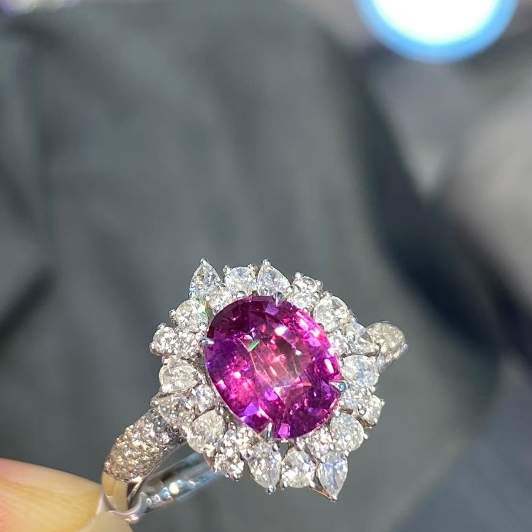 14k Gold 2.33 Ctw Natural Sapphire & Diamond Ring - 3