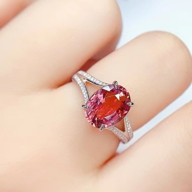 14k Gold 2.8 Ct Natural Tourmaline & Diamond Ring - 4