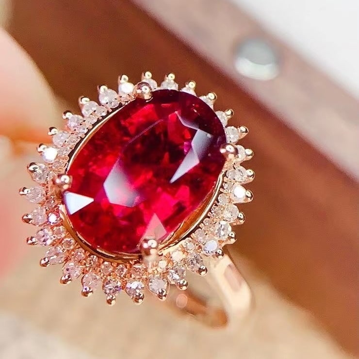 14k Gold 2.8 Ct Natural Tourmaline & Diamond Ring - 5