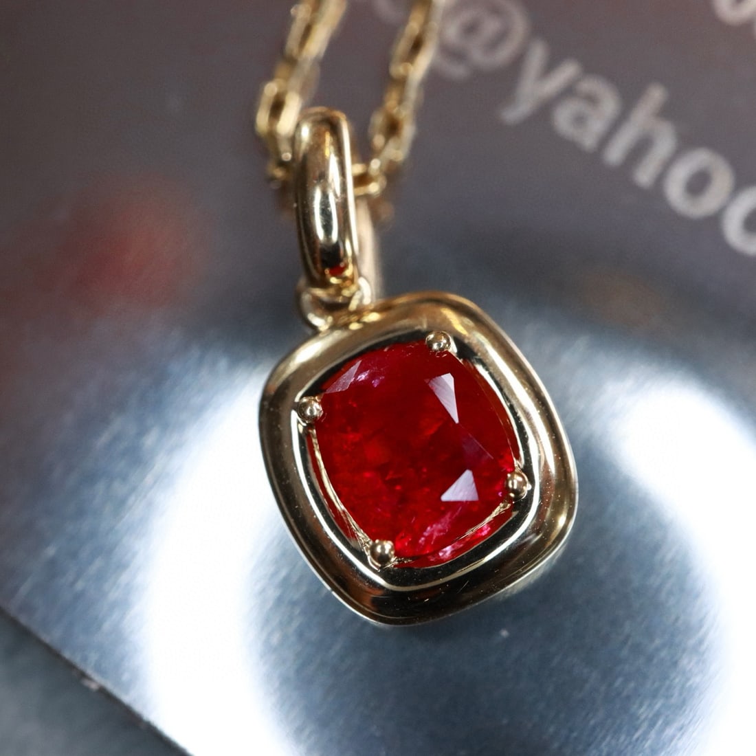 14k Gold 0.61 Ct Natural Ruby Pendant( Without Chain ) - 5