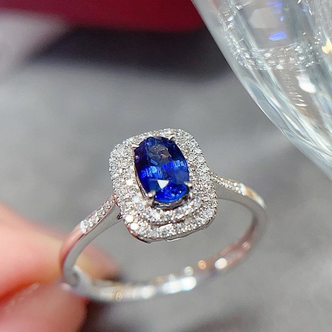 14k Gold 0.65 Ct Natural Sapphire & Diamond Ring - 5