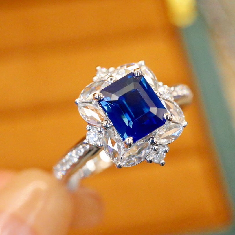 14k Gold 1.59 Ctw Natural Sapphire & Diamond Ring - 2