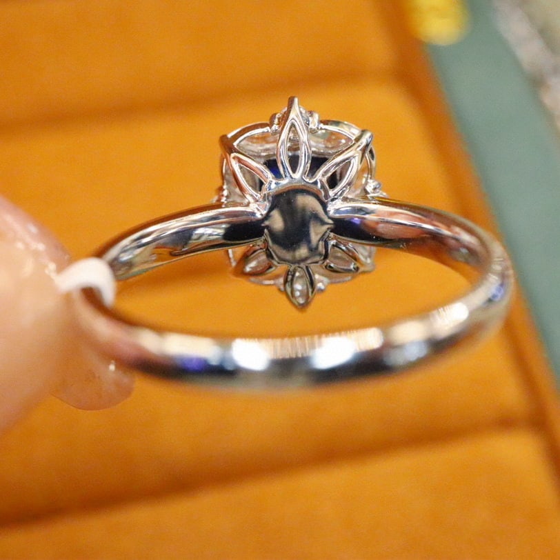 14k Gold 1.59 Ctw Natural Sapphire & Diamond Ring - 4