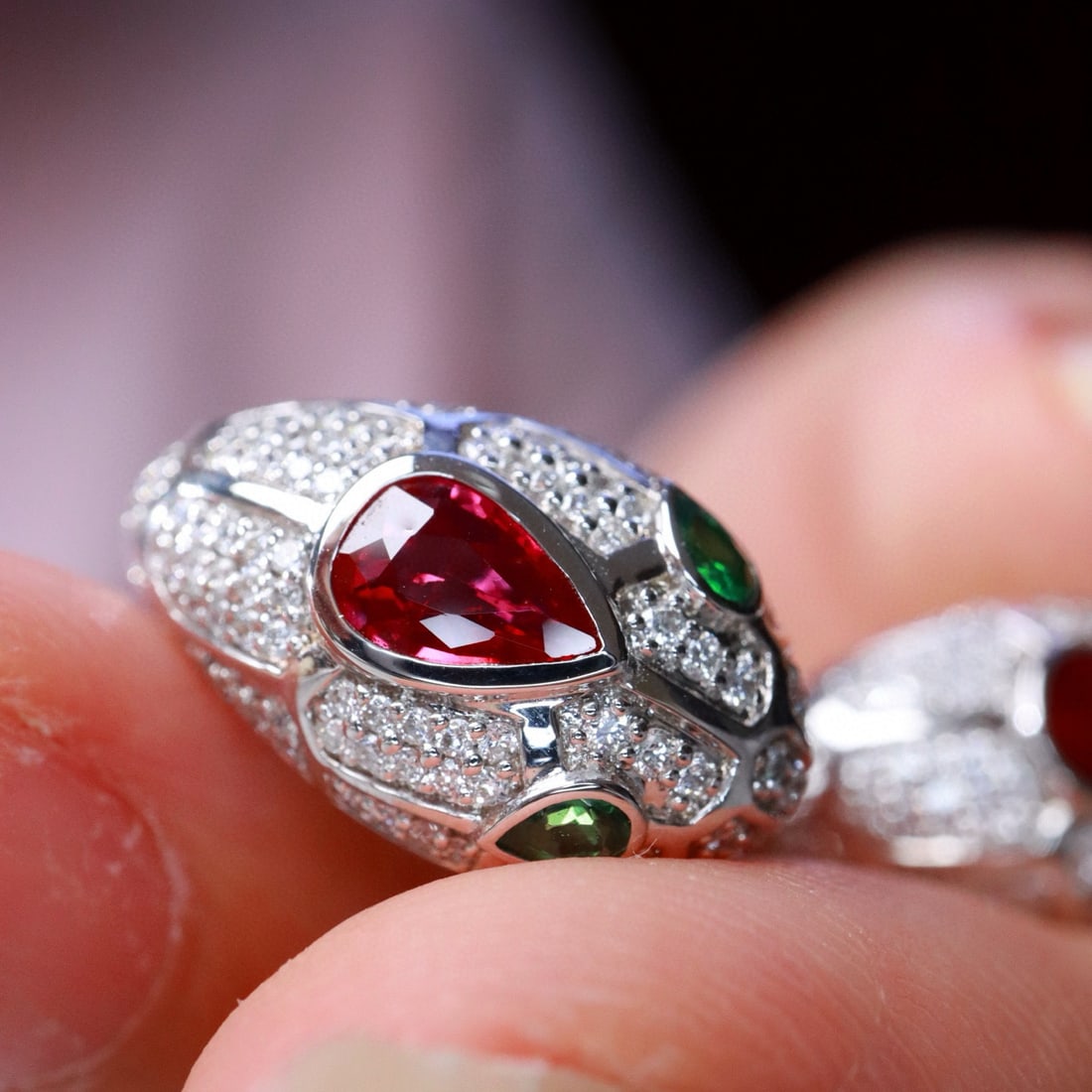 14k Gold 1.71 Ctw Natural Ruby & Diamond Earrings - 5