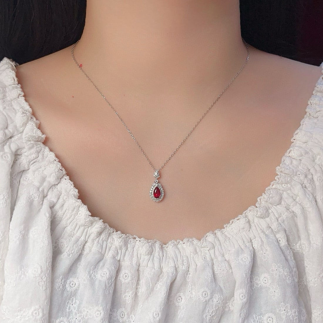 14k Gold 1.30 Ctw Natural Ruby & Diamond Pendant( Without Chain ) - 6