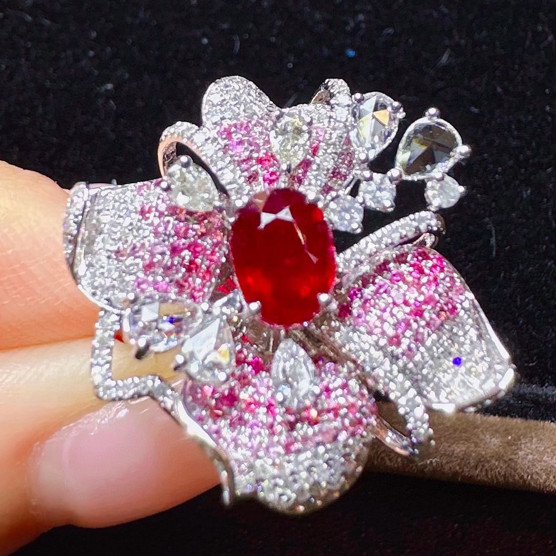 14k Gold 1.96 Ctw Natural Ruby & Diamond Ring - 2