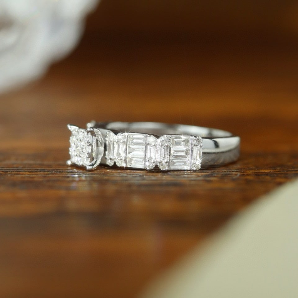 14k Gold 0.85 Ct Natural H Diamond Ring - 2
